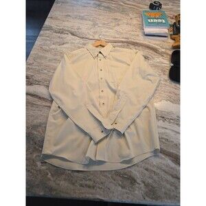 #180 L.L. LL Bean Men's L wrinkle resistant button up shirt tan